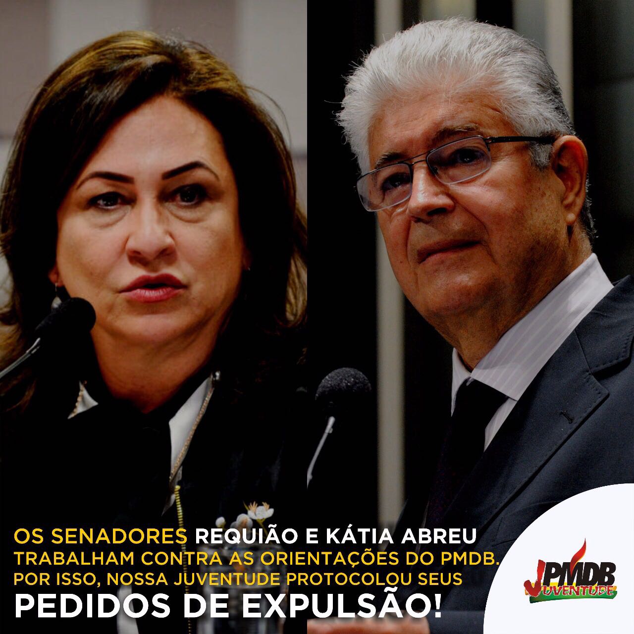 Juventude do PMDB pede expulsão de Requião e Kátia Abreu