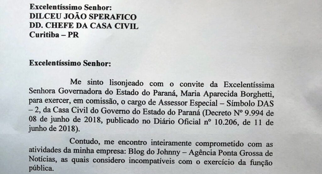 Governo Cida tenta "adquirir" um blogueiro, mas recebe uma invertida