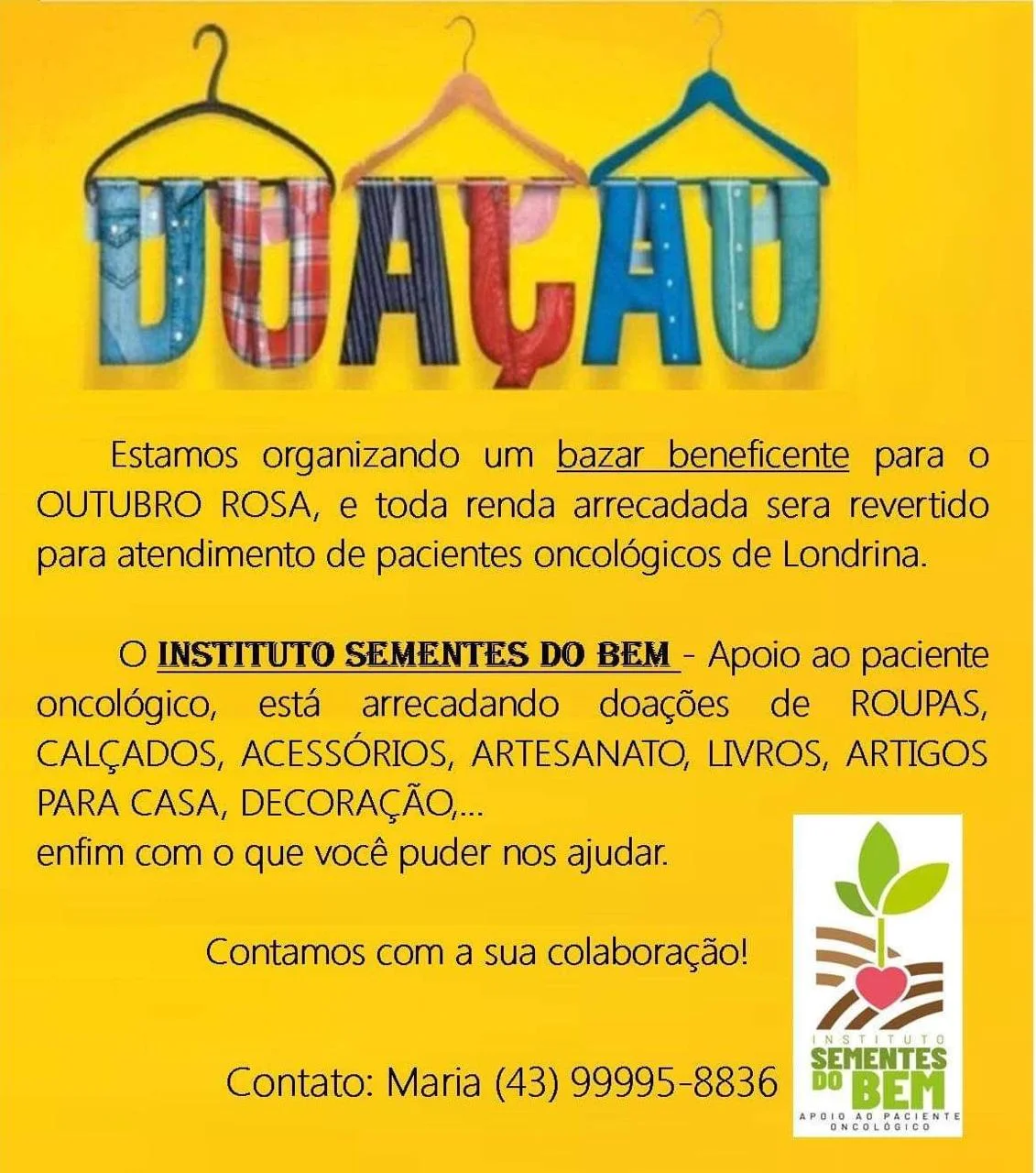 1º Bazar Desapego do Bem
