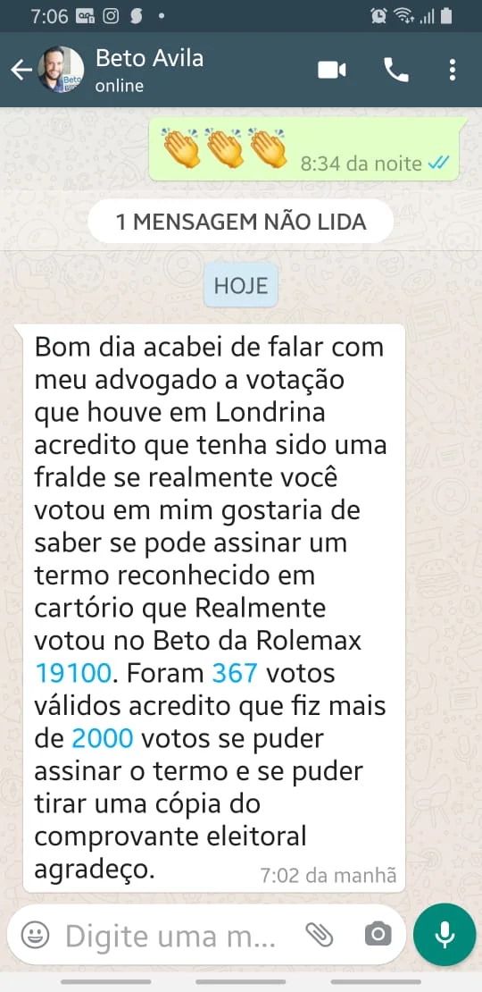 Candidato a vereador alega que houve fraude em Londrina