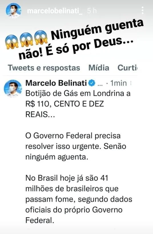Belinati: no dos outros é refresco