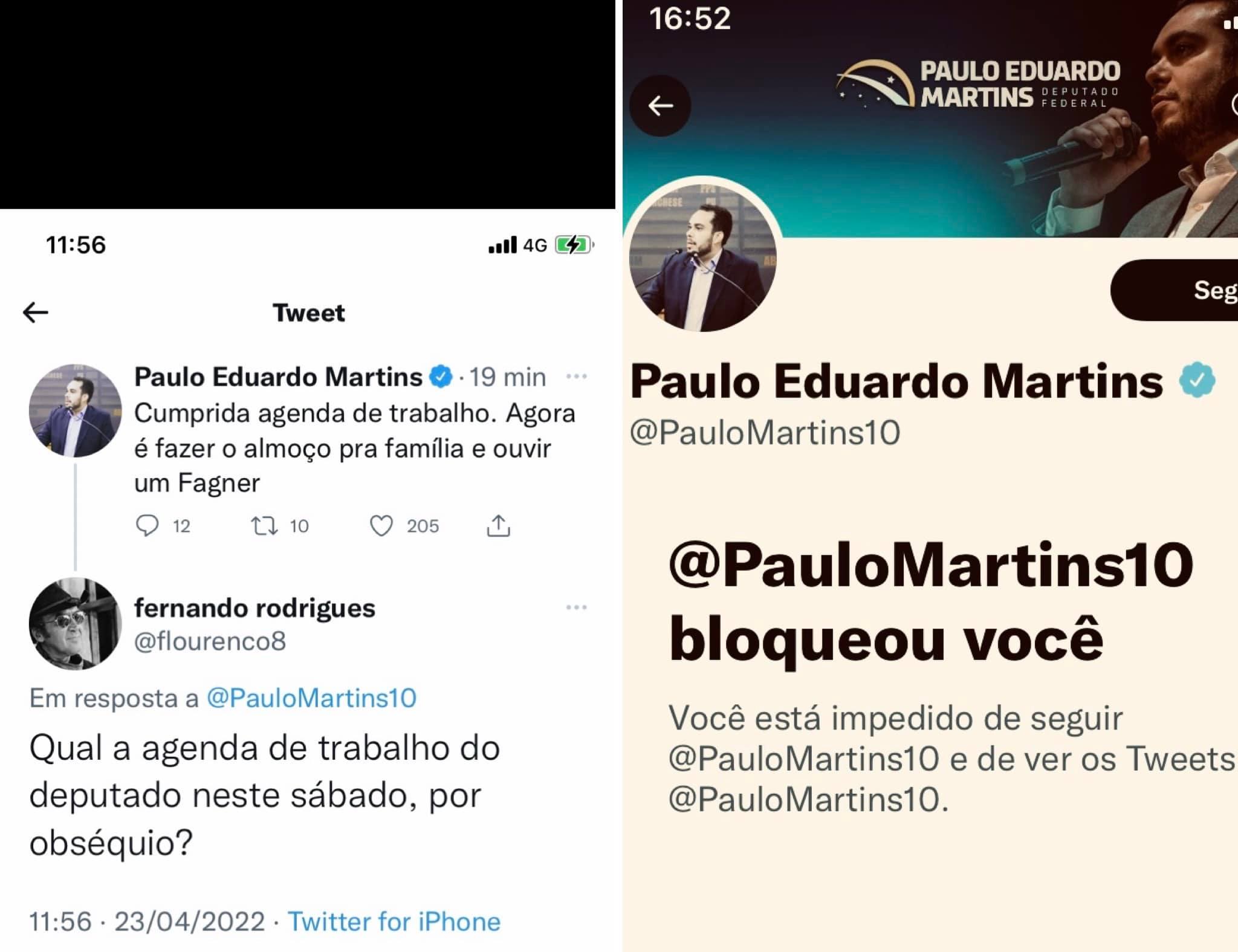 Jornalista bloqueia jornalista