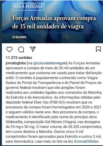 Forças Armadas compram 35 mil unidades de Viagra