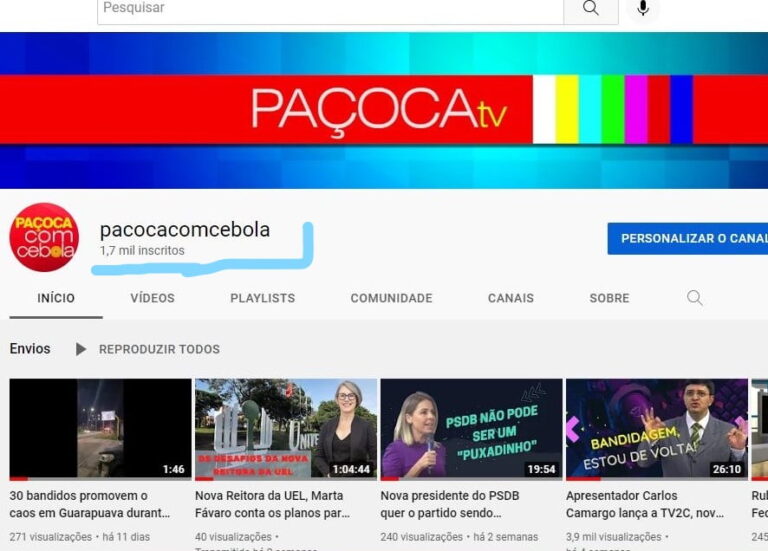 Obrigado. Ganhamos 200 novos inscritos no canal do blog no Youtube