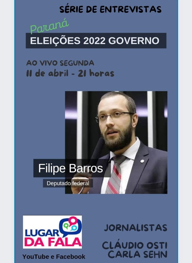 Estamos ao vivo com o pré-candidato ao governo Filipe Barros. Participe