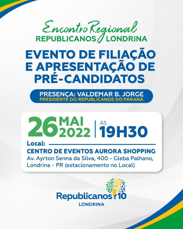 O Partido Republicanos convida
