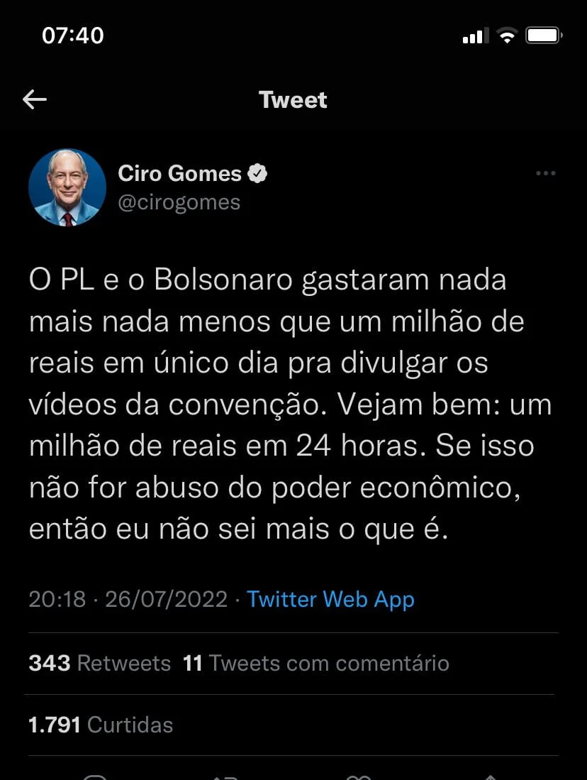Ciro tem razão