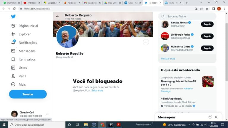Fui acompanhar o Twitter de Requião e olha o que descobri