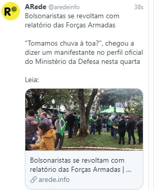 Tuiteiro sugere intervenção militar nas Forças Armadas