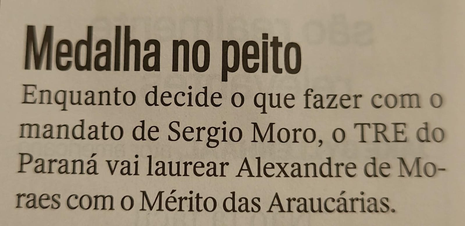Alexandre Moraes e a láurea Mérito das Araucárias