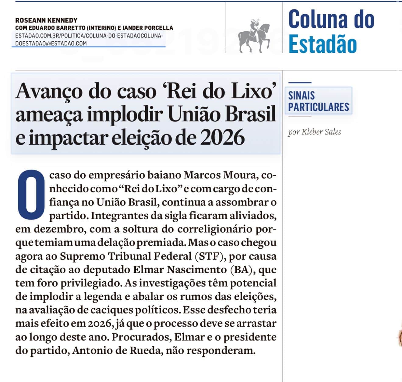 O senador Sérgio Moro vai apontar sua artilharia anticorrupção para o seu partido, o União Brasil? Ou só vale pros outros