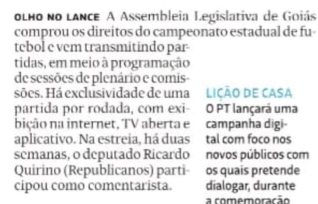 Isso é função de Assembleia Legislativa?