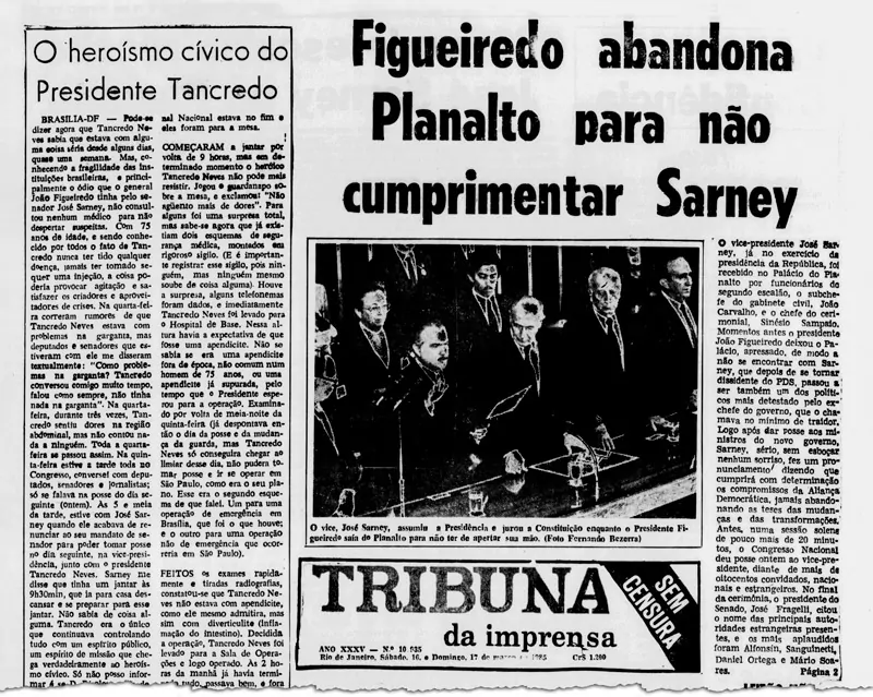 Risco de novo golpe ameaçou posse de Sarney e volta da democracia