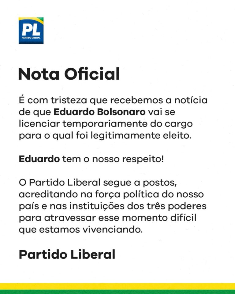 Veja o que diz o PL, partido de Bolsonaro, sobre a licença de Eduardo para morar nos EUA