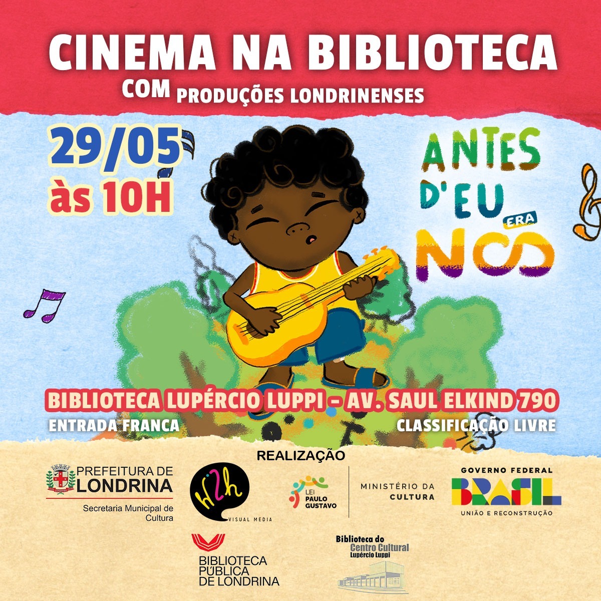 Cinema de graça pra molecada. "Antes d’eu era nós"
