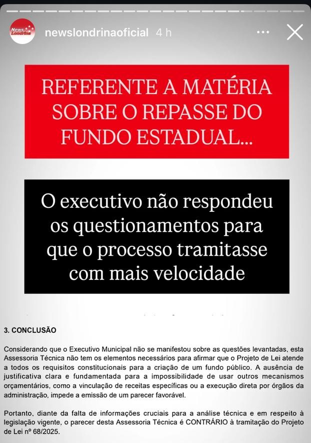Quem está atrasando é a prefeitura, diz o News Londrina
