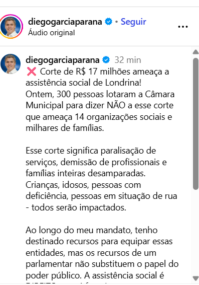 Deputado Diego Garcia e o conflito nas prioridades