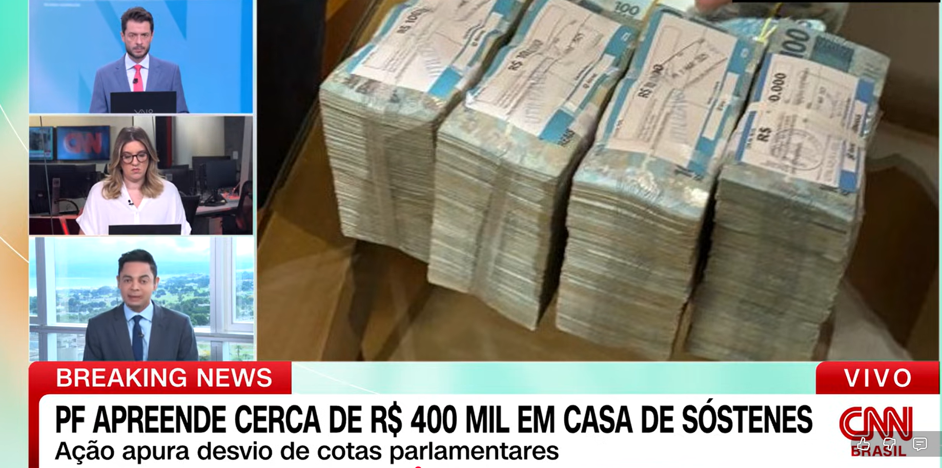 PF encontra cerca de 400 mil em dinheiro vivo na casa do deputado bolsonarista Sóstenes Cavalcanti