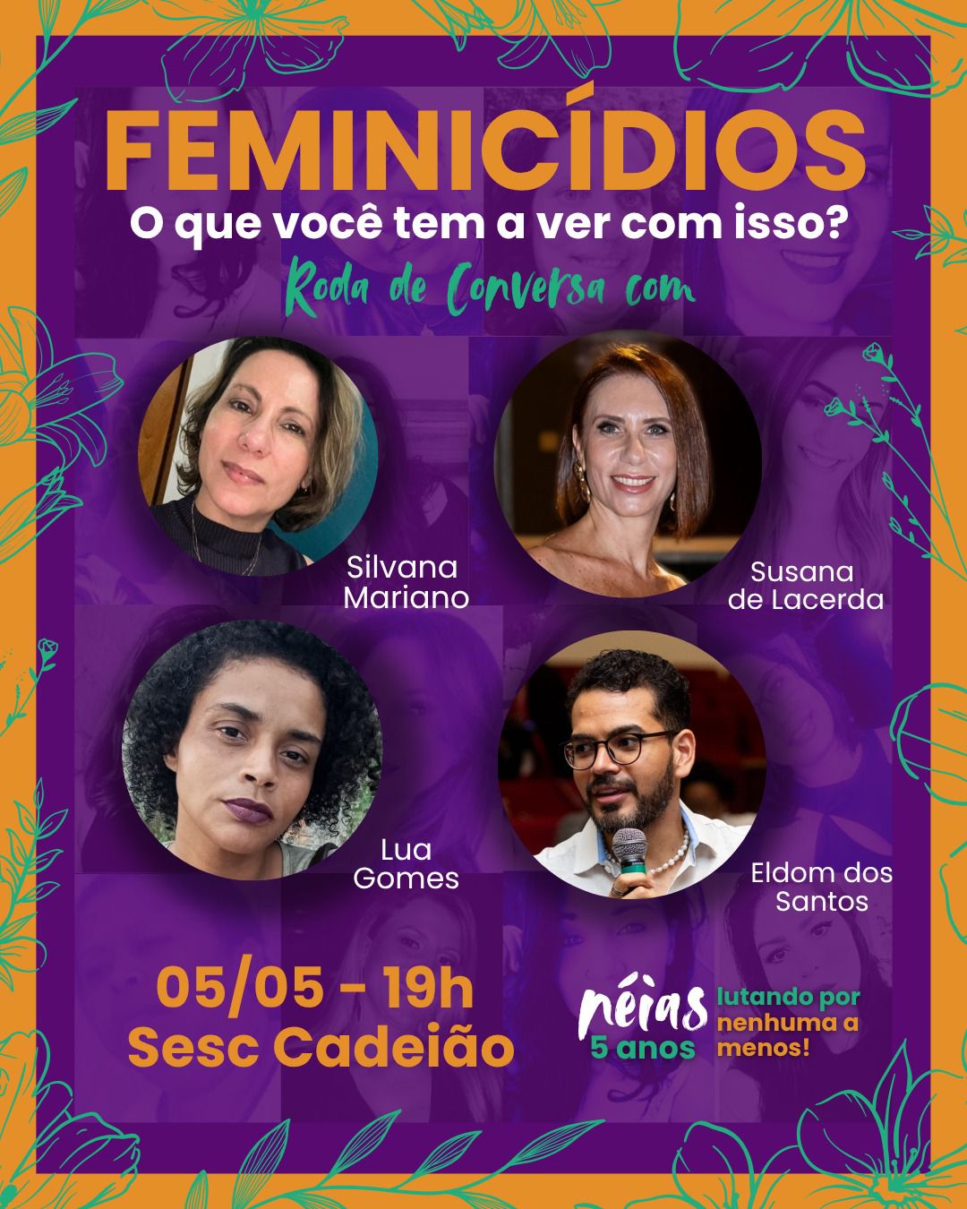 Néias celebra cinco anos com roda de conversa sobre responsabilidade coletiva no enfrentamento ao feminicídio