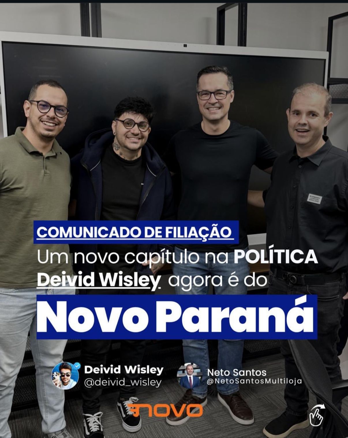 Vereador mais votado de Londrina ingressa no Partido Novo