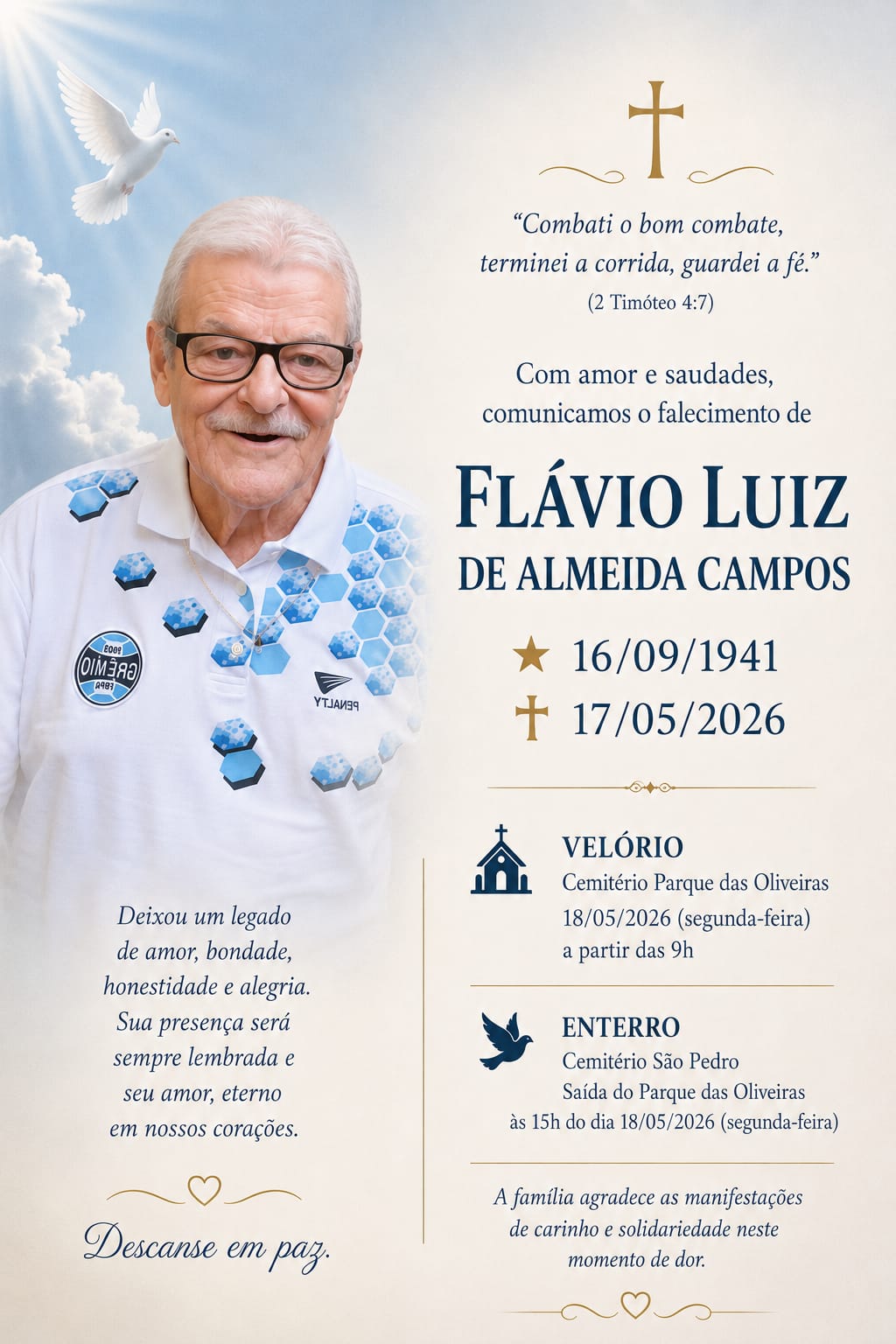 Morreu ontem o jornalista esportivo Flávio Campos