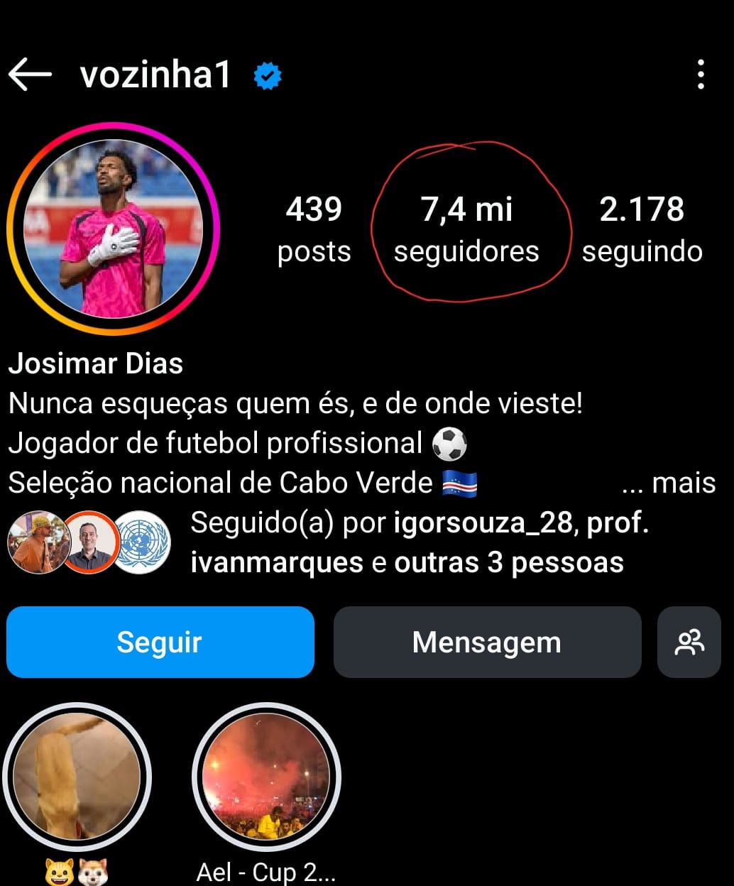 Vozinha, entrou goleiro decisivo no empate entre Cabo Verde e Espanha, e sai como um número de seguidores que o transformam em um poderoso Influencer