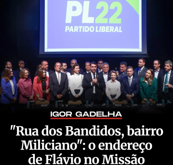Das pequenas maldades da eleição: Filiaram Flávio Bolsonaro no Missão. Rua dos Bandidos, Bairro Miliciano