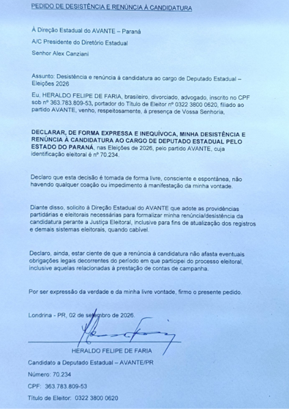 Avante perde candidato a deputado. Chiadeira está forte