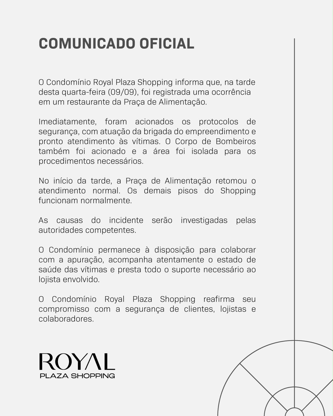 Explosão na área de alimentação do Royal Plaza Shopping deixa dois feridos em Londrina